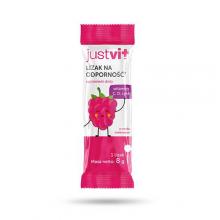 Zdjęcie produktu - JUSTVIT Lizak na odporność o smaku malinowym, 1 szt.