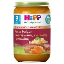 Zdjęcie produktu - HiPP BIO Kasza bulgur z warzywami cieciorką i wołowiną po 9. miesiącu, 220 g
