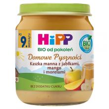 Zdjęcie produktu - HiPP Bio Domowe Pyszności Kaszka manna z jabłkami mango i morelami po 9. miesiącu, 200 g