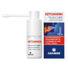 Zdjęcie produktu - Ketoangin Spray na silny b&oacute;l gardła i stany zapalne w jamie ustnej, 15ml