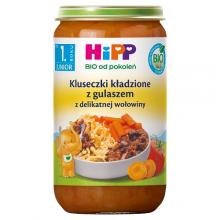 Zdjęcie produktu - HiPP &Beta;IO Junior Kluseczki kładzione z gulaszem z delikatnej wołowiny po 1. roku, 250 g