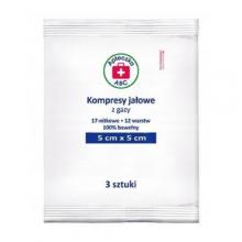 Zdjęcie produktu - Apteczka ABC Kompresy z gazy jałowe 17N 12W 5cm x 5cm, 3 szt.