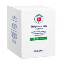 Zdjęcie produktu - Apteczka ABC Kompresy z gazy niejałowe 17-nitkowe 8 warstw 10cm x 10cm, 100szt.