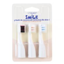 VITAMMY SMILE Końc&oacute;wki do szczoteczki sonicznej dla dzieci 3+ zestaw: miś polarny, czarny kot, pies, 3 szt.
