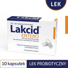 Zdjęcie produktu - LAKCID ENTERO 250 mg, Lek przeciwbiegunkowy przy antybiotyku 10kaps.