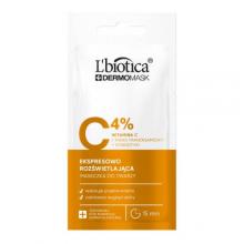 Zdjęcie produktu - L'BIOTICA Dermomask Ekspresowo rozświetlająca maska z witaminą C, 8ml