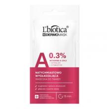 Zdjęcie produktu - L'BIOTICA Dermomask Ekspresowo wygładzająca maska z witaminą A, 8ml