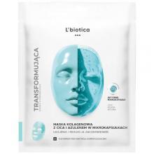Zdjęcie produktu - L'biotica Maska kolagenowa z CICA i azulenem w mikrokapsułkach Ukojenie i redukcja zaczerwienień, 1 szt.
