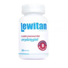 Zdjęcie produktu - LEWITAN drożdże piwowarskie z arcydzięglem, tabletki z naturalnymi witaminami z grupy B, 200tabl.
