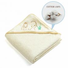 Libra- Babies Okrycie kąpielowe z kapturkiem 95cmx95cm Ecru