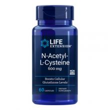 Zdjęcie produktu - Life Extension NAC N-acetylo-L-cysteina 600 mg, 60 kaps.