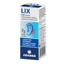 Zdjęcie produktu - Lix krople do uszu o działaniu przeciwb&oacute;lowym od 6 miesiąca życia - 7 g
