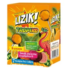 Zdjęcie produktu - LIZIK! Tropiko Lizak Bez Cukru o Smaku Owoc&oacute;w Tropikalnych, 7 szt.