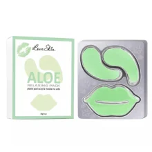 Zdjęcie produktu - Love Skin Zestaw Hydrożelowych płatk&oacute;w pod oczy i maski na usta z ekstraktem z aloesu, 5 szt.