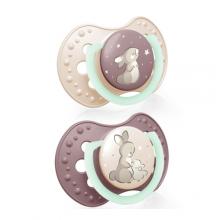 Zdjęcie produktu - LOVI Smoczek silikonowy dynamiczny 6-18 m Night&Day Girl 22/915, 2szt.