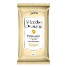Zdjęcie produktu - Luba Mleczko Owsiane Pielęgnujące chusteczki do rąk z płynem antybakteryjnym, 15 szt.