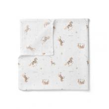 Zdjęcie produktu - Lullalove Otulacz muślinowy Konie 100 x 100 cm