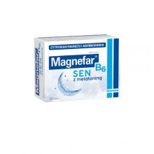Magnefar B6 Sen, 30 tabletek Unikalne połączenie magnezu i melatoniny poprawiające jakość snu