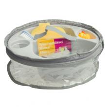 Zdjęcie produktu - MALTEX Miska higieniczna z akcesoriami w kosmetyczce szara 8108