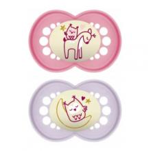 Zdjęcie produktu - MAM Original Night Smoczek ortodontyczny 6m+ Planet Love Girl świecący w ciemności, 2szt.
