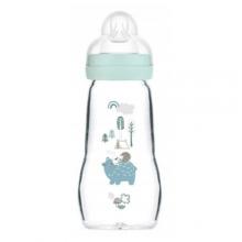 Zdjęcie produktu - MAM Szklana butelka dla niemowląt Feel Good Forest 2m+ 260ml boy