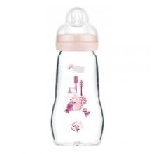 Zdjęcie produktu - MAM Szklana butelka dla niemowląt Feel Good Forest 2m+ 260ml girl