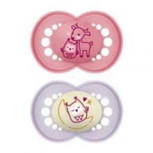 Zdjęcie produktu - MAM Original Night Smoczek ortodontyczny 16m+ Planet Love Girl świecący w ciemności, 2sztuki