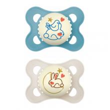 Zdjęcie produktu - MAM Original Night Smoczek ortodontyczny 2-6m Planet Love Boy świecący w ciemności, 2szt.