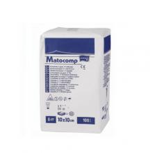 Zdjęcie produktu - MATOCOMP Kompresy gazowe niejałowe 10x10cm 13-nitkowe, 8-warstwowe, 100 sztuk
