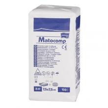 Zdjęcie produktu - MATOCOMP Kompresy gazowe niejałowe 7,5x7,5cm 13-nitkowe, 8-warstwowe, 100 sztuk