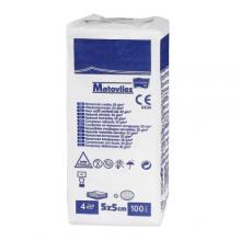 Zdjęcie produktu - MATOVLIES Kompresy z wł&oacute;kniny, 4-warstwowe 5x5cm, 100 sztuk