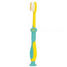Zdjęcie produktu - Mattes Szczoteczka do zęb&oacute;w dla dzieci Dino Smile M66 Soft 3+ zielono- ż&oacute;łta