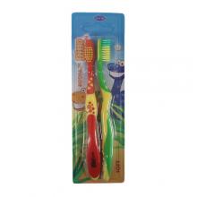 Zdjęcie produktu - Mattes Szczoteczka do zęb&oacute;w Dino zielona i czerwona, 2szt.