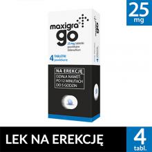 Zdjęcie produktu - Maxigra Go 25mg, 4 tabletki powlekane