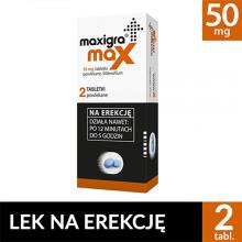 Zdjęcie produktu - Maxigra Max 50mg, 2 tabl.powl
