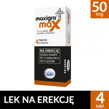 Zdjęcie produktu - Maxigra Max 50mg, 4 tabl.powl.