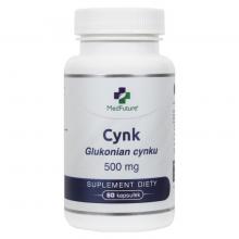 Zdjęcie produktu - MedFuture Cynk Glukonian Cynku 500mg, 60 kapsułek