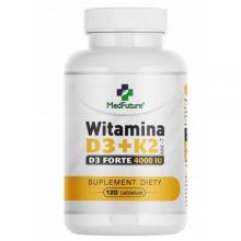 Zdjęcie produktu - MedFuture Witamina D3+K2 MK-7 Forte 4000IU, 120tabl.