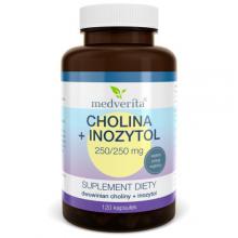 Zdjęcie produktu - MEDVERITA Cholina 250 mg + Inozytol 250 mg, 120 kapsułek