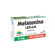 Zdjęcie produktu - Melatonina LEK-AM 5mg, 60tabl. Lek z melatoniną w dawce 5 mg