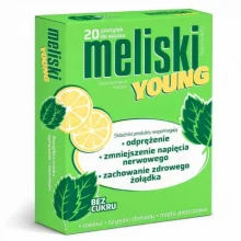 Zdjęcie produktu - Meliski Young bez cukru, 20 pastylek do ssania