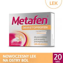 Zdjęcie produktu - Metafen Dexketoprofen 25mg, 20tabl.- Na silne b&oacute;le stawowe