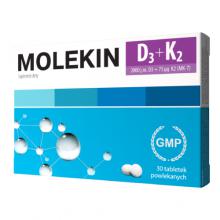 Zdjęcie produktu - Molekin D3 + K2 - 30 tabletek