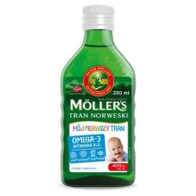 Zdjęcie produktu - Moller's M&oacute;j Pierwszy Tran Norweski, 250 ml USZKODZONA ( ZALANA ETYKIETA )