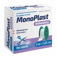 Zdjęcie produktu - MonoPlast Przylepiec jedwabny 5 m x 1,25 cm, 1 szt.