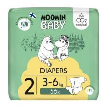 Zdjęcie produktu - Moomin Baby Newborn Pieluszki ekologiczne 2 (3-6 kg), 56 szt. USZKODZONA FOLIA