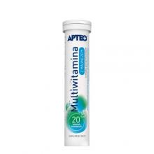 Zdjęcie produktu - Multiwitamina z magnezem o smaku pomarańczowym APTEO, 20 tabletek musujących KR&Oacute;TKA DATA 31.10.2026
