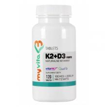 Zdjęcie produktu - MyVita K2+D3 Forte Witamina D3 4000 IU i K2 100 mcg, 120 tabl.