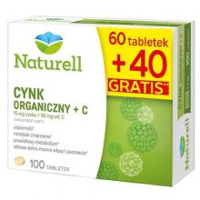 Naturell Cynk Organiczny + C, 100tabl.