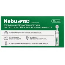 Zdjęcie produktu - Nebu Apteo Hipertoniczny roztw&oacute;r 3% NaCl  do inhalacji, 30 x 4 ml